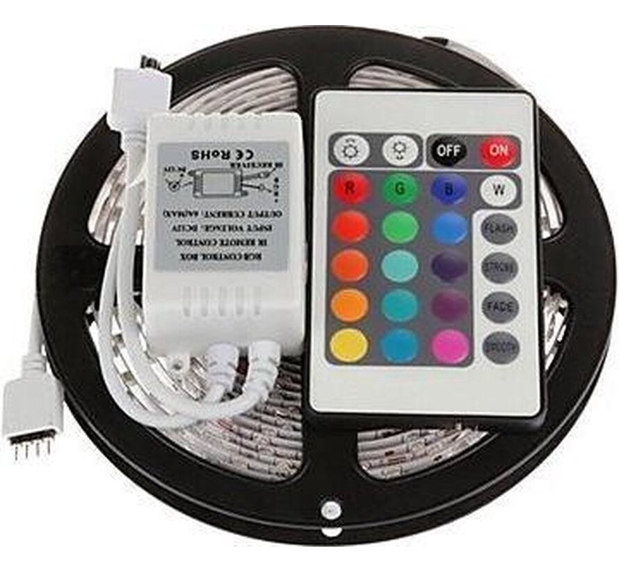 2835 Wick Bande lumineuse étanche à LED 10 mètres (2 X ROL 5 METRES) - bande lumineuse 16 couleurs - dimmable - télécommande 44 boutons incluse