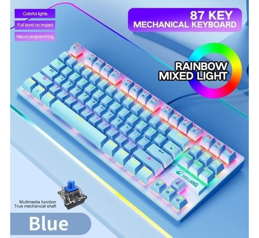 Clavier mécanique de jeu K2 RGB - Convient à Windows/Mac - interrupteur bleu