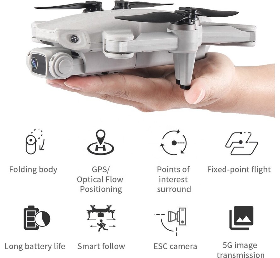 PuroTech L900 PRO Smart Drone avec caméra UHD 4K - Drone avec caméra pour extérieur/intérieur - Double caméra Full HD 4K - Zoom 50x - Wifi 5G - 56 minutes de vol - Photo - Vidéo - Quadcopter - Sac de transport inclus