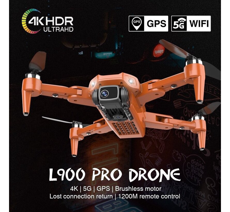 PuroTech L900 PRO Smart Drone avec caméra UHD 4K - Drone avec caméra pour extérieur/intérieur - Double caméra Full HD 4K - Zoom 50x - Wifi 5G - 56 minutes de vol - Photo - Vidéo - Quadcopter - Sac de transport inclus