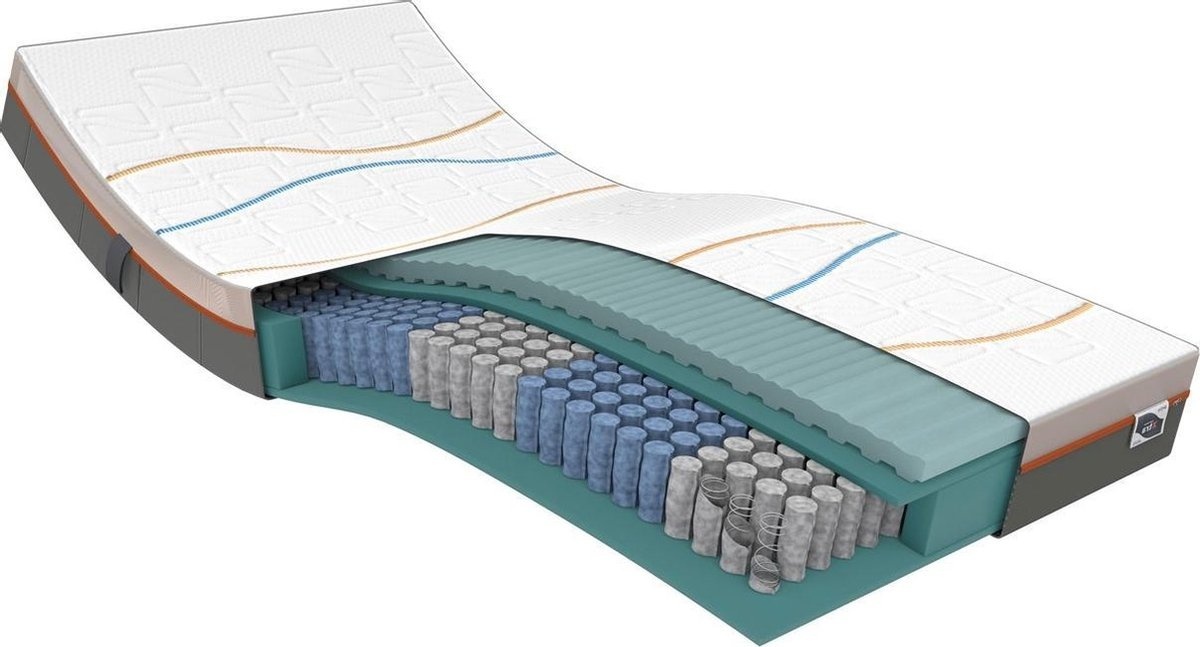 Matelas Slow Motion Xtra Fit 70x200 | Mousse à mémoire de forme | Mousse froide | Ressorts ensachés | 7 zones de confort | Fermeté moyenne | Labyrinthe d'air et d'humidité