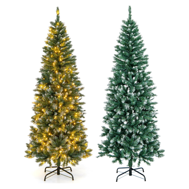 Sapin de Noël Coast en forme de crayon avec 250 Leds - 180cm - Vert