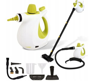 LUND LUND Professional Hand Steam Cleaner WITH 7 Attachments - Steam Cleaner - Child Lock - 17-Piece Set - 900W-1050W - Green/White