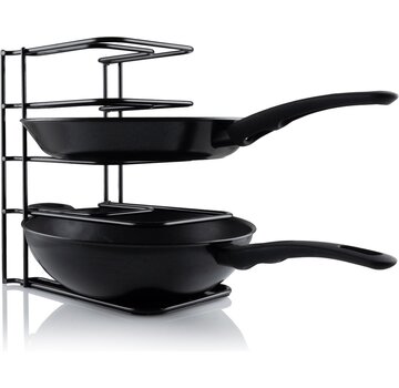 Nimma® Nimma Potholder - pour 5 casseroles - Organisateur d'armoire de cuisine - jusqu'à 30kg - Manique - Noir