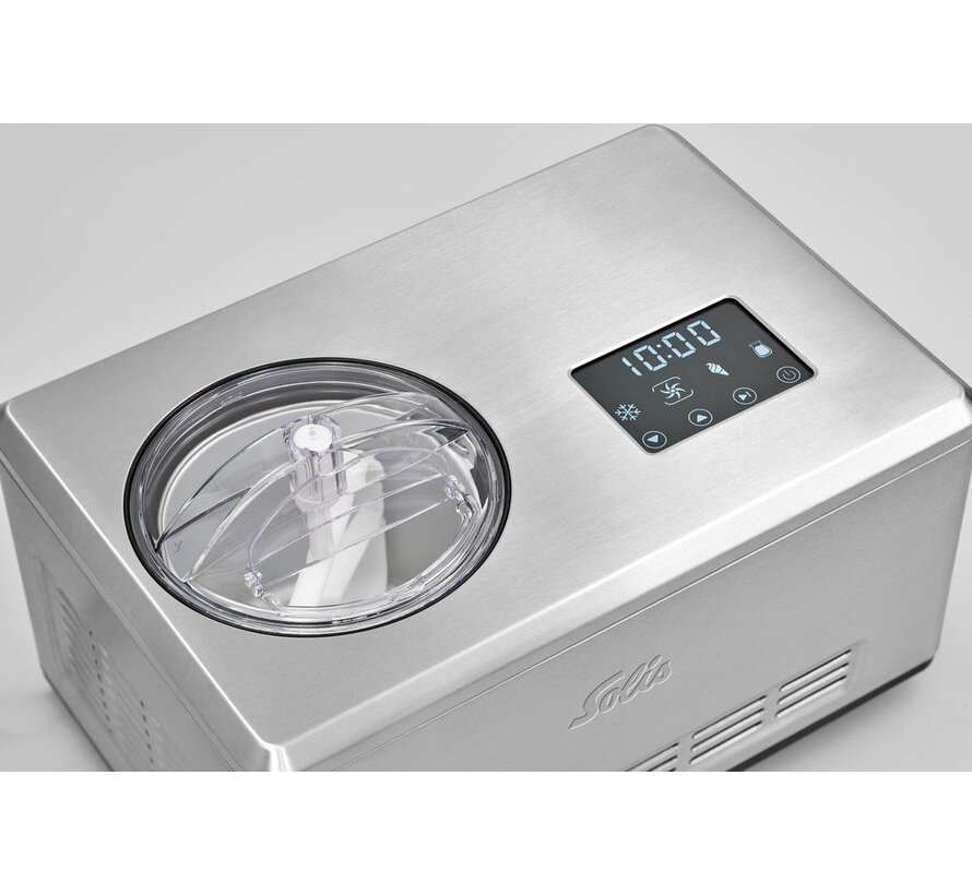 Solis Gelateria Pro Touch 8502 Ice Cream Machine Self Freezing - Machine à glace et yaourtière - Acier inoxydable - Silver
