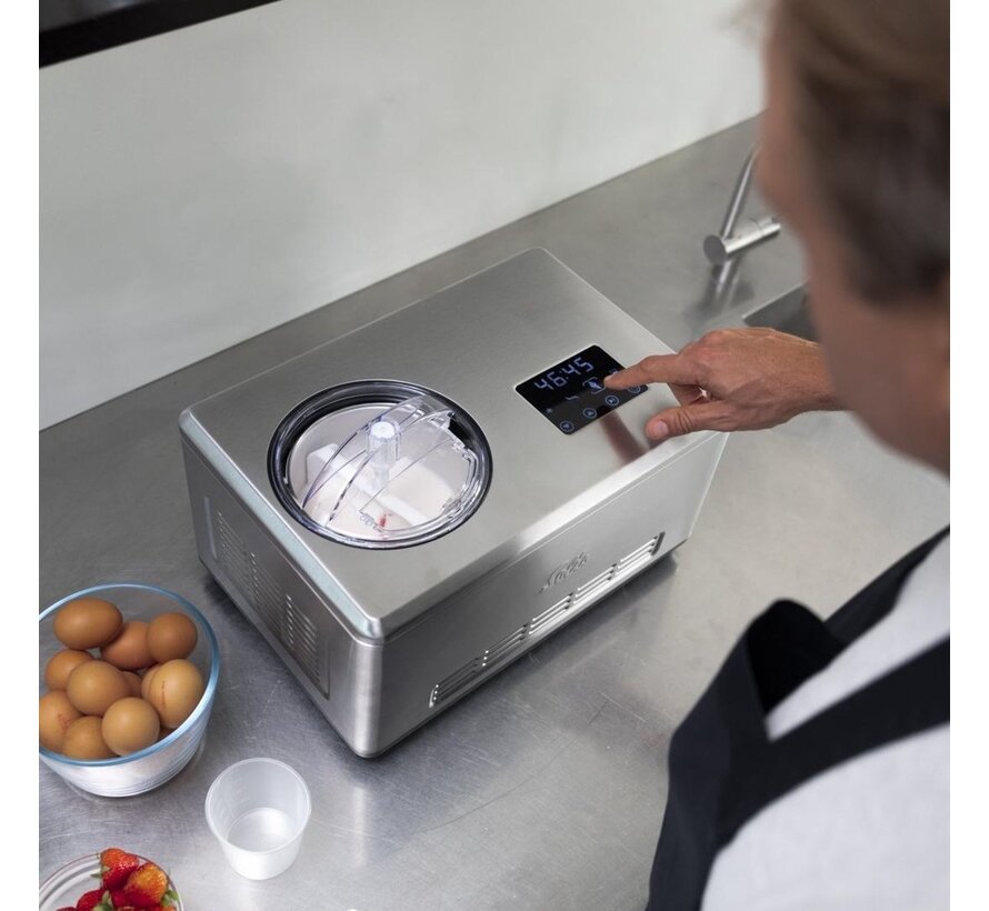 Solis Gelateria Pro Touch 8502 Ice Cream Machine Self Freezing - Machine à glace et yaourtière - Acier inoxydable - Silver