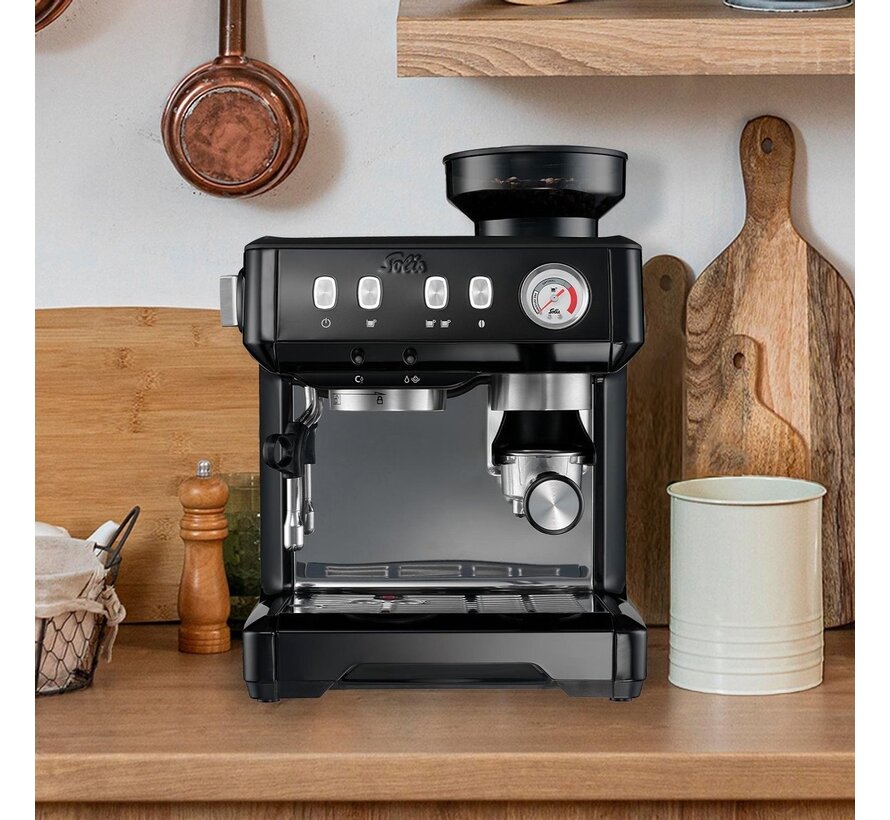 Machine à espresso - Solis Grind & Infuse Compact 1018 - Acier inoxydable - Noir