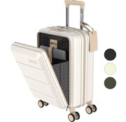 ONYX® ONYX® Hand Luggage Suitcase 35 L - Spinner wheels - Lightweight Trolley - Double TSA Lock - Handy front pocket - 55 cm - Beige