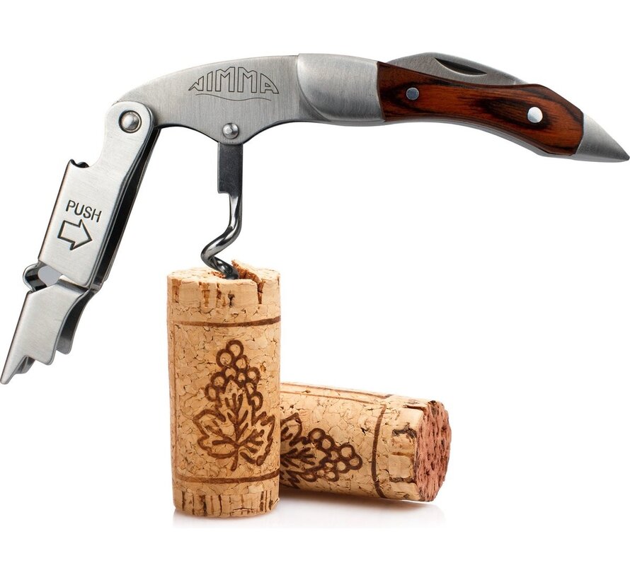 Nimma® Tire-bouchon - Multifonctionnel - Ouvre-bouteille - Couteau de serveur - Accessoires pour le vin et la bière - Ouvre-bouteille - acier inoxydable
