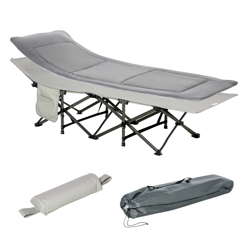Lit de camping pliant Outsunny 188 cm x 64,5 cm x 53 cm
