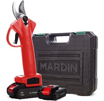 Mardin Mardin - Sécateur électrique - Avec étui - 2 piles - Rouge