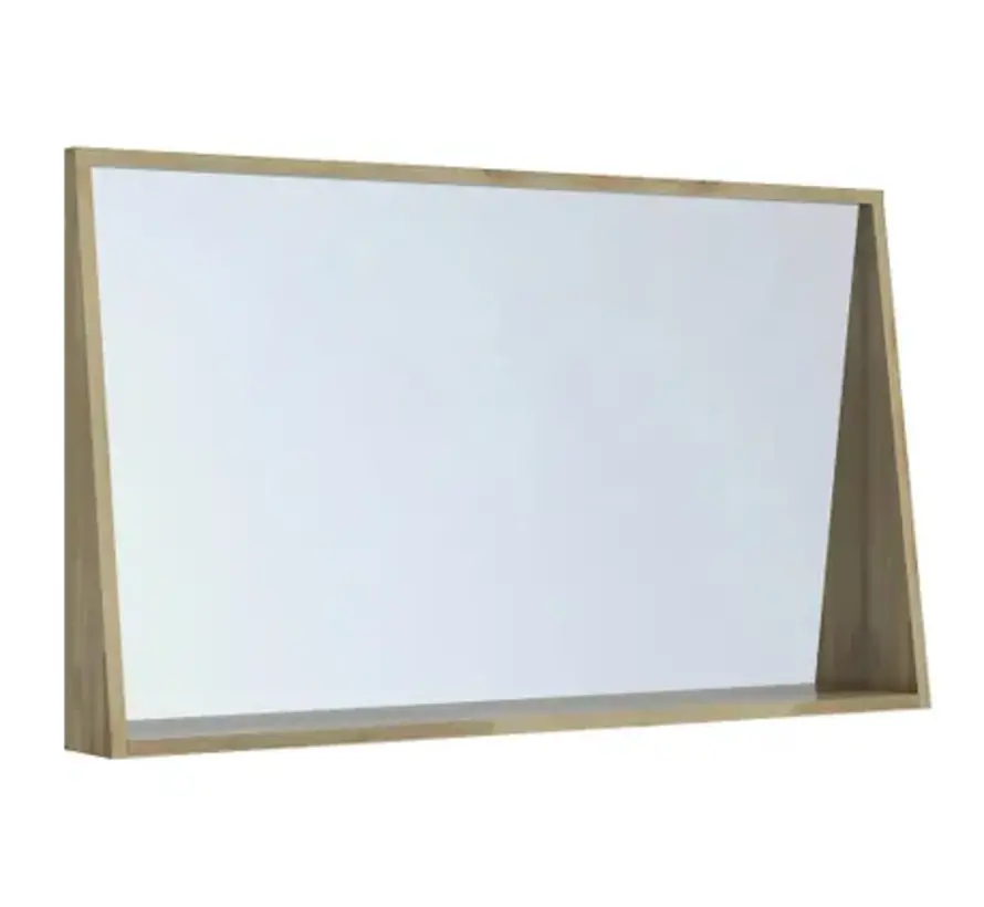 Allibert Estrada Miroir avec cadre et étagère 120cm Acacia massif