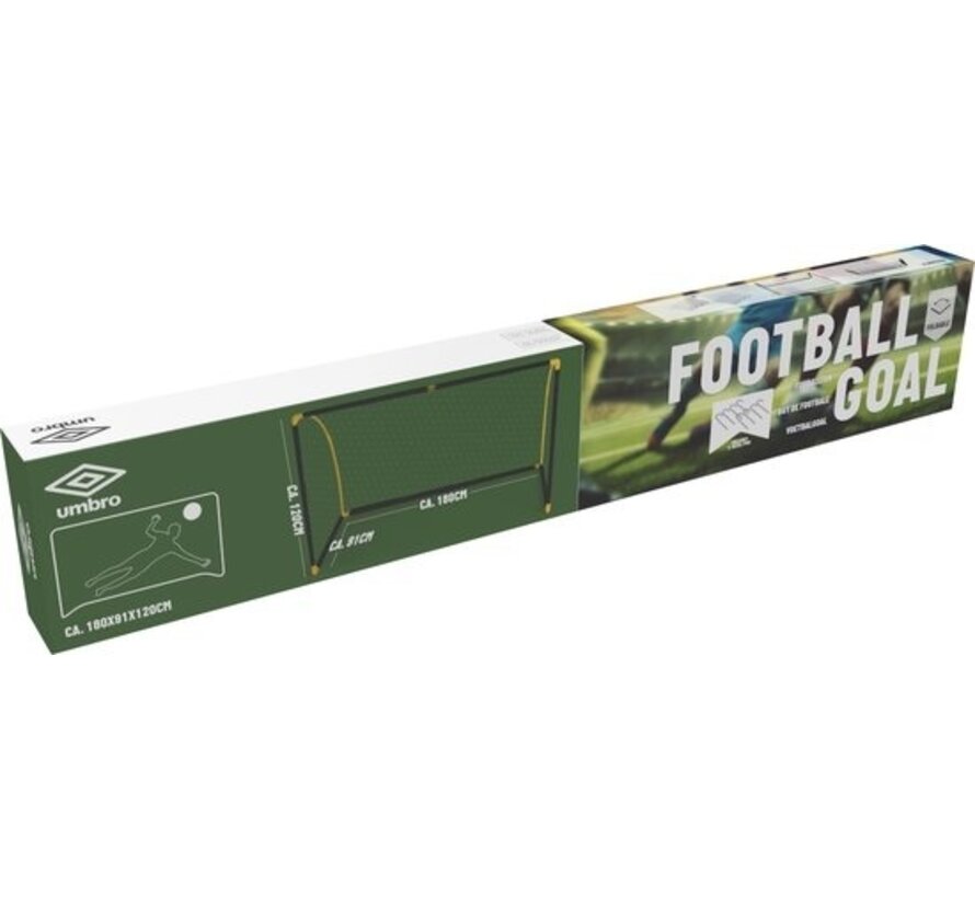 But de football - Umbro - But de football pliable - pour enfants - pliable - 180 x 91 x 120 CM  - Noir/Jaune