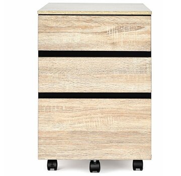 Coast Coast Dresser - 3 Tiroirs - Sur roulettes - 40 x 54 x 59 cm - Beige/Noir