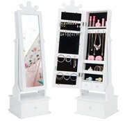 Coast Coast Armoire à bijoux pour enfants avec miroir - 3 tiroirs - 34 x 30 x 113 cm - Blanc