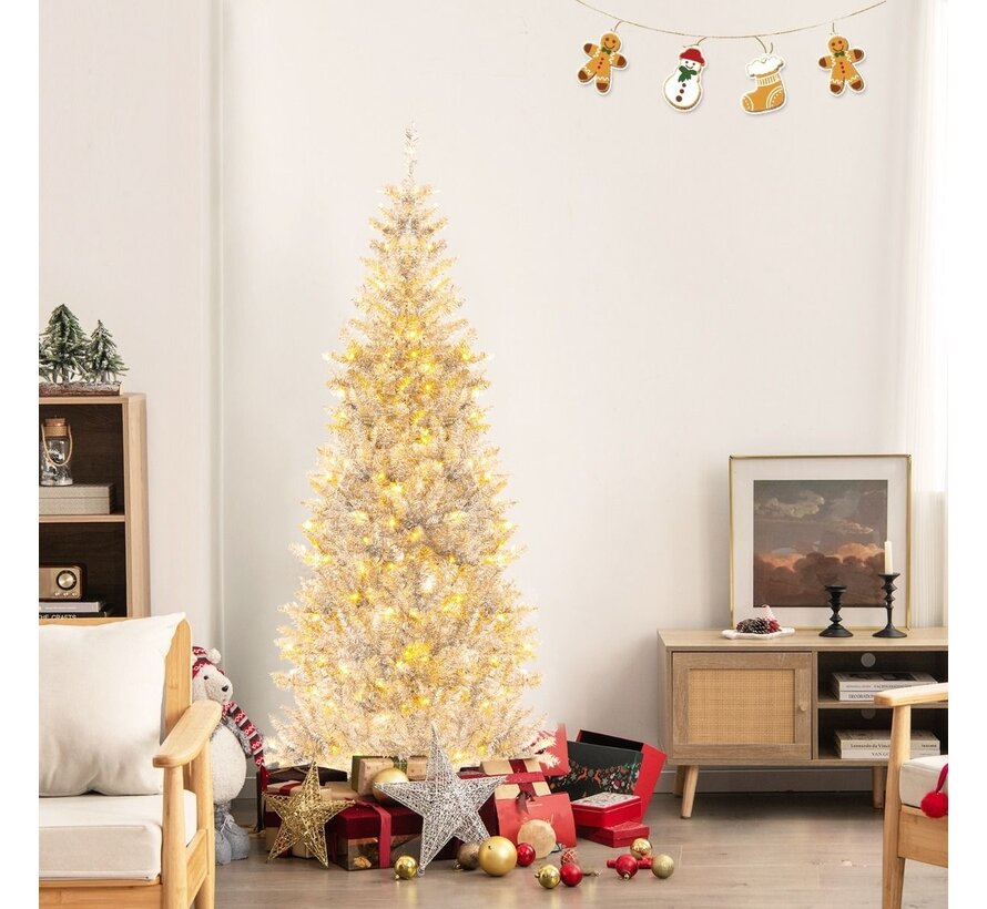 Sapin de Noël Coast avec lumières - 300 LED - 790 Branches - 180 cm - Silver
