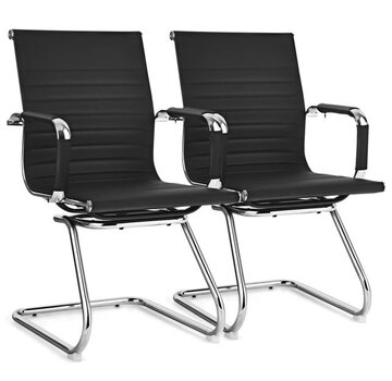 Coast Coast Set de 2 chaises de bureau - Cuir PU - Max. 120 kg - Noir