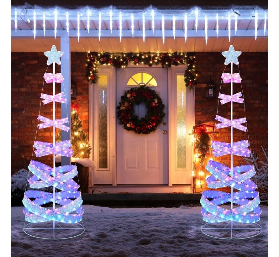 Sapin de Noël illuminé Coast - Intérieur et extérieur - 341 LED - Coloré - 70 x 70 x 210 cm