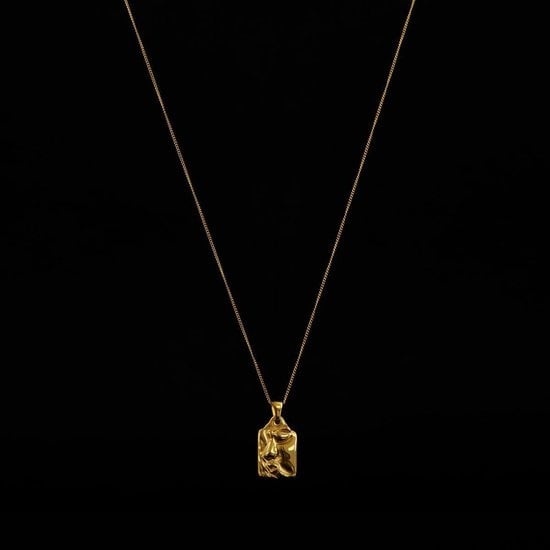 Laura Ferini Collier pour femme Faccina Gold - Collier doré avec pendentif - Plaqué or jaune 18K - Collier - Collier - Bijoux - Accessoires - Collier pour femme avec pendentif
