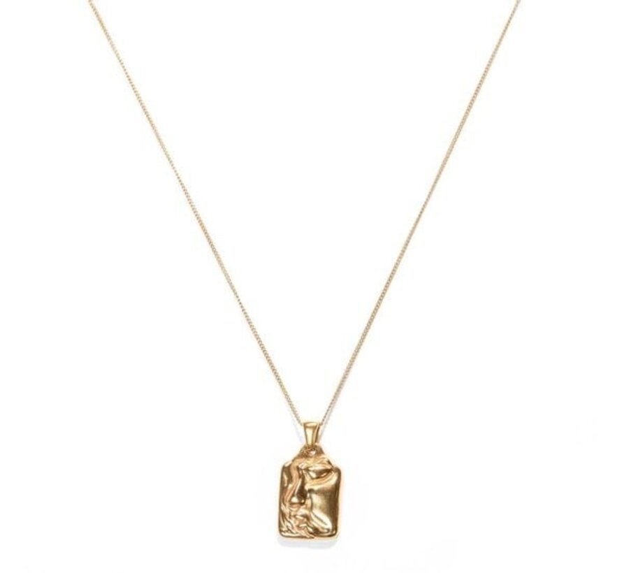 Laura Ferini Collier pour femme Faccina Gold - Collier doré avec pendentif - Plaqué or jaune 18K - Collier - Collier - Bijoux - Accessoires - Collier pour femme avec pendentif