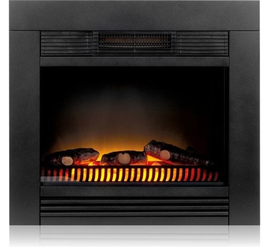 Classic Fire Electric Atmosphere Fireplace Chicago - Cheminée encastrable - 1800W - Effet de flamme réaliste - Chauffage jusqu'à 50 degrés Celsius - Noir