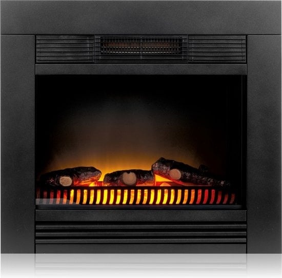 Classic Fire Electric Cheminée encastrable - Atmosphere Fireplace Chicago - 1800W - Effet de flamme réaliste - Chauffage jusqu'à 50 degrés Celsius - Noir