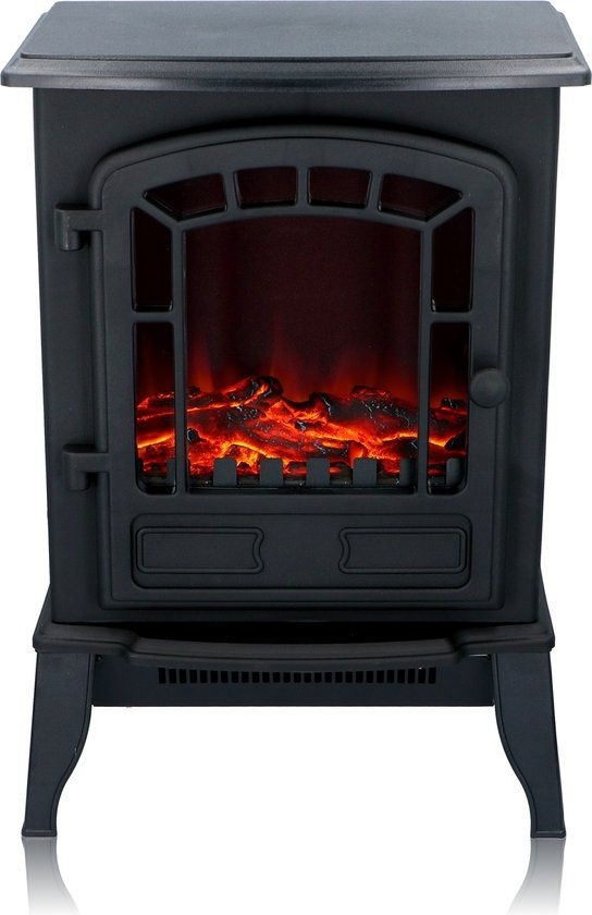 Classic Fire Atmosphere Fireplace Torino - LED - Effet de feu réaliste - 2000 Watts - Noir