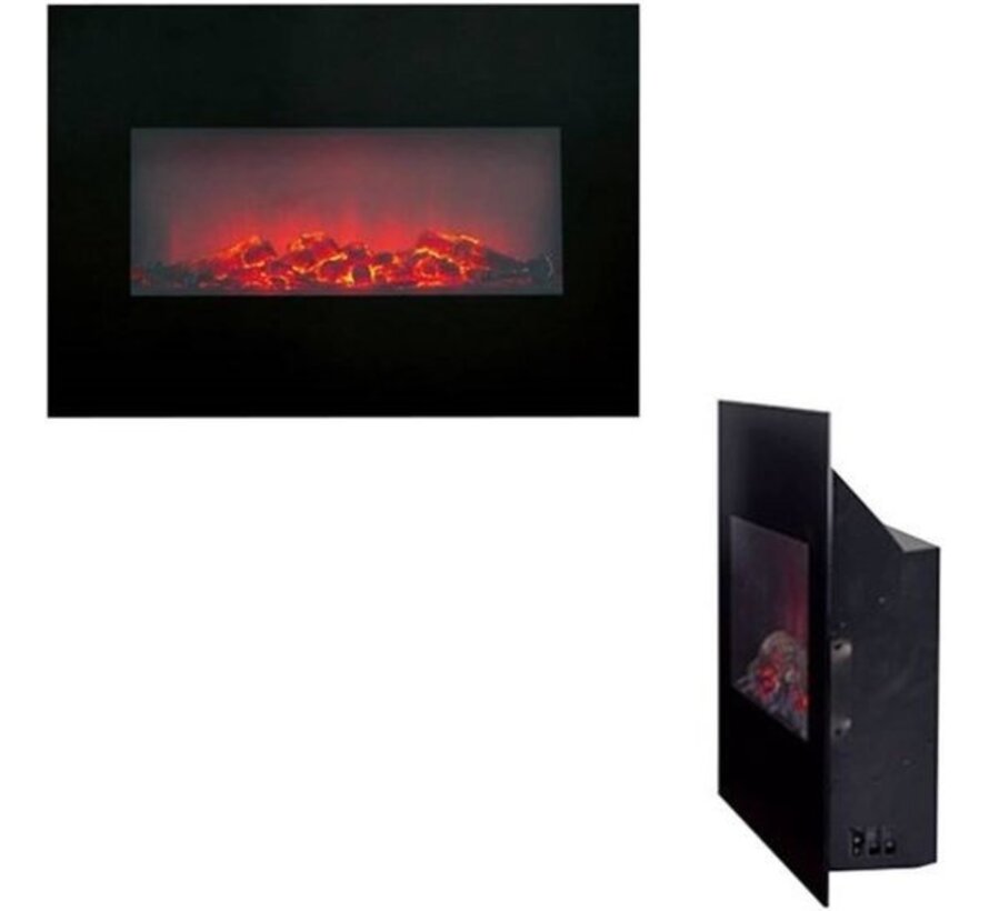 Classic Fire Memphis Atmosphere Fireplace - Cheminée électrique - 1800 W - AVEC télécommande - Noir
