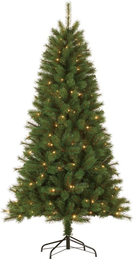 Giftsome Christmas Tree - Arbre de Noël artificiel avec lumières Led - Branches pliables - Lumière blanche chaude - 215 CM - Vert