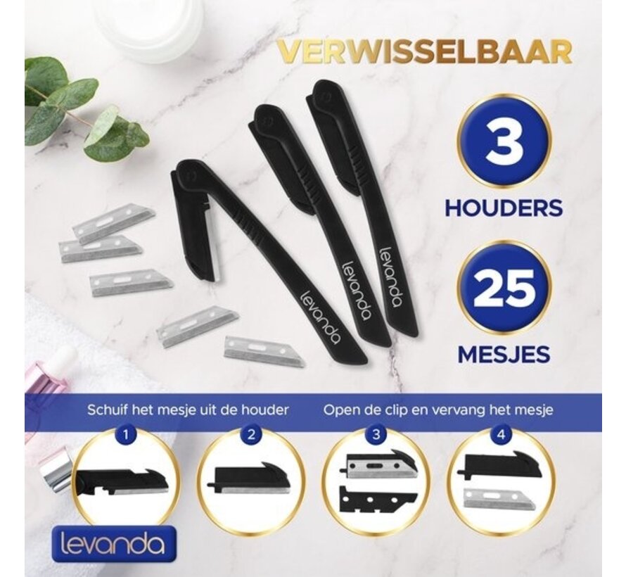 25 rasoir à sourcils durable - dermaplaning - rasoir jetable - rasoir à sourcils - rasoir à sourcils - lames de rasoir femme - tondeuse à sourcils