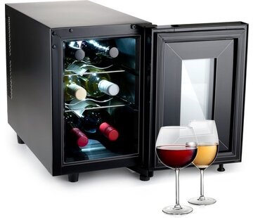 Alpina alpina Wine Refrigerator - Armoire climatique pour le vin 6 bouteilles - Température réglable de 11°C à 18°C - Noir