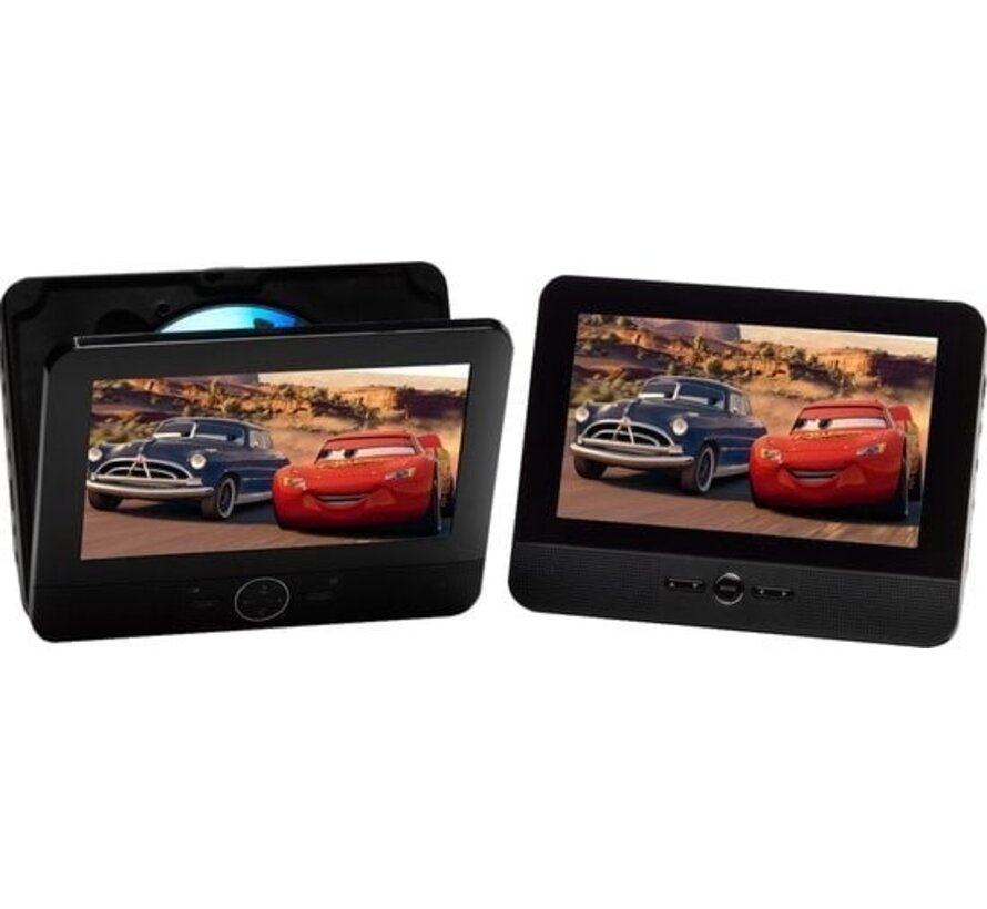 Lecteur DVD portable - Denver - 7 pouces - 2 écrans - Incl. Support d'appui-tête - MTW754TWIN