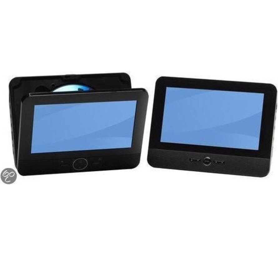 Lecteur DVD portable - Denver - 7 pouces - 2 écrans - Incl. Support d'appui-tête - MTW754TWIN