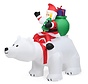Ours polaire et Père Noël gonflable Coast, figurine de Noël avec LED, décorations de Noël avec soufflerie et accessoires 200cm