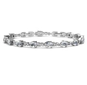 Yolora Yolora Bracelet Femme avec 12 Cristaux Kalpa Camaka - Argent - Plaqué or blanc 18K - Emballé cadeau