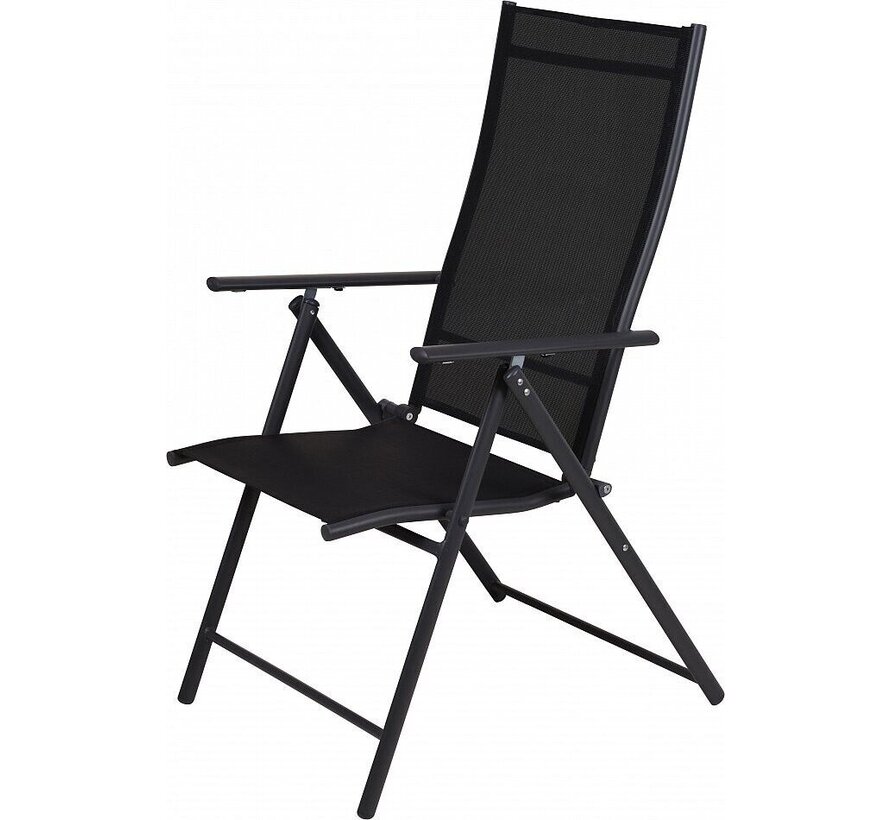 Chaise de jardin ProGarden - pliable - gris foncé