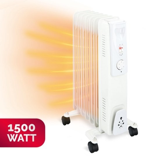 Alpina Olieradiator - Radiateur électrique - avec thermostat - Jusqu'à 5m² - 1500 Watt - Blanc