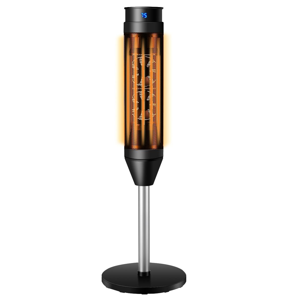 Coast ventilateur de chauffage Chauffage électrique Tour de chauffe oscillante en céramique 28 x 85 cm noir