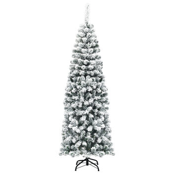 Coast Coast 180 cm sapin de Noël crayon avec neige épicéa artificiel avec pied en métal vert + blanc