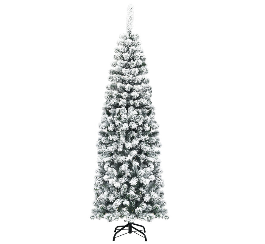 Coast 180 cm sapin de Noël crayon avec neige épicéa artificiel avec pied en métal vert + blanc
