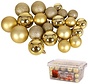 Cadeaux de Noël Coffret de boules de Noël - 70 boules - plastique/plastique - Ø4/5/6 cm - mat/ brillant/ pailleté - or