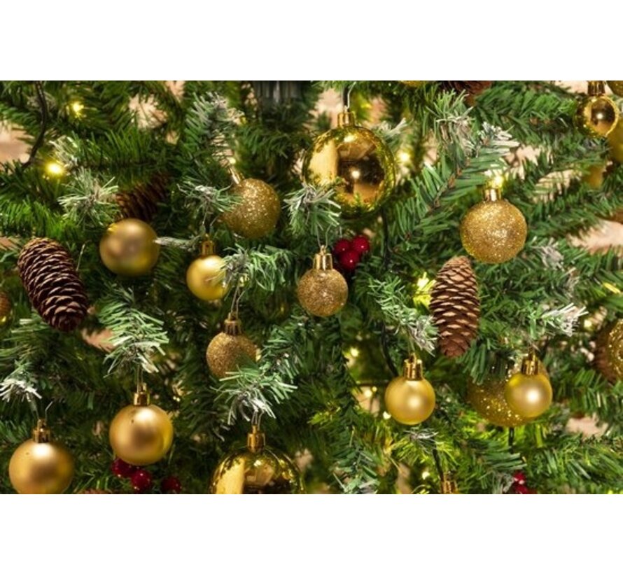 Cadeaux de Noël Coffret de boules de Noël - 70 boules - plastique/plastique - Ø4/5/6 cm - mat/ brillant/ pailleté - or
