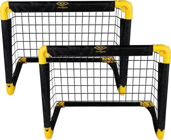 Buts de football - Umbro - Lot de 2 - Buts de football pliables - 50 x 44 x 44 CM - Entraînement de football - pour enfants et adultes - Noir/Jaune