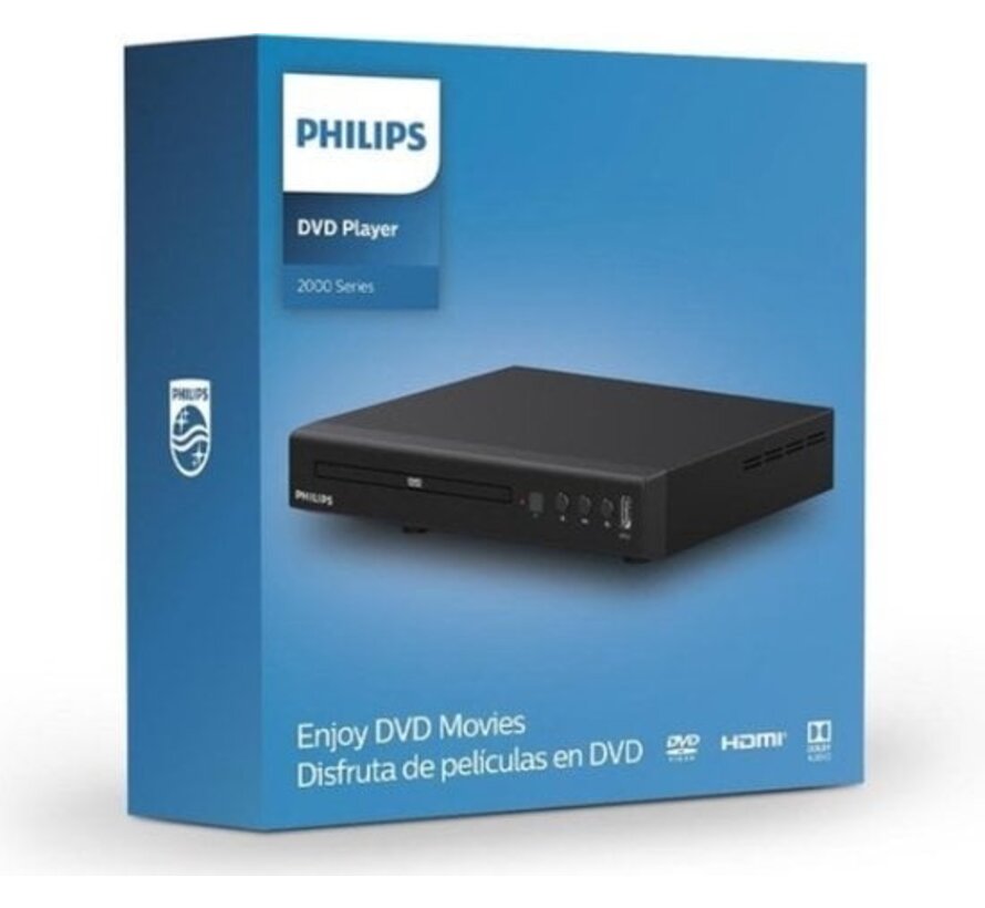 Lecteur DVD - Philips - (série 2000) avec support CD (compatible avec DivX Ultra, MPEG1, MPEG2, MPEG4) et HDMI - TAEP200/12 - Noir