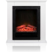 Classic Fire Classic Fire Atmosphere Fireplace Electric Lugano - Cheminée électrique avec manteau - 1800 watts - Noir/Blanc