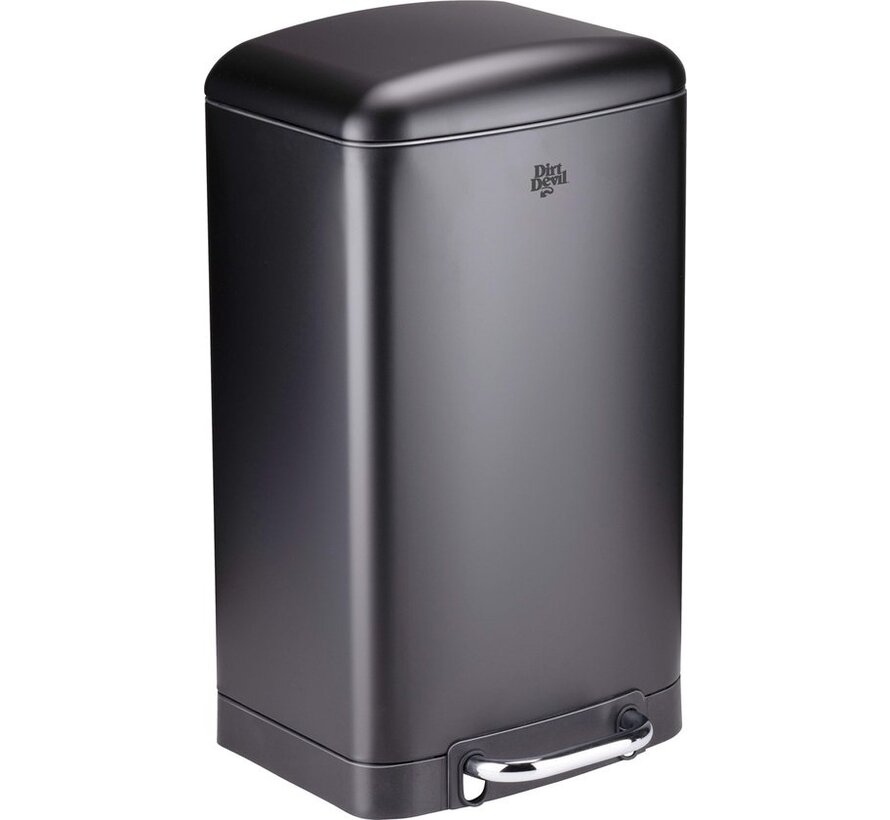 Dirt Devil Pedal bin 20L - Poubelle - acier inoxydable - Noir