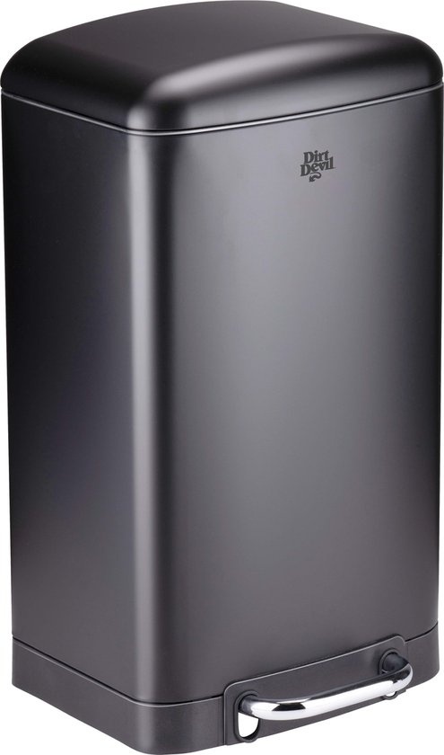 Dirt Devil Pedal bin 20L - Poubelle - acier inoxydable - Noir
