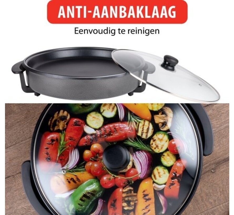 alpina Electric Dishpan - Casserole - Antiadhésive - 1500 W - Régulateur de température - Ø 40 cm