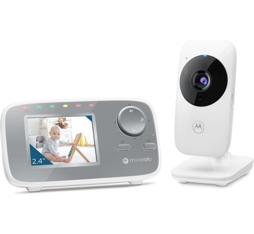 Motorola Nursery Baby Monitor - VM482 - Baby Monitor avec caméra - Vision nocturne infrarouge - Zoom numérique - Surveillance de la température - Blanc