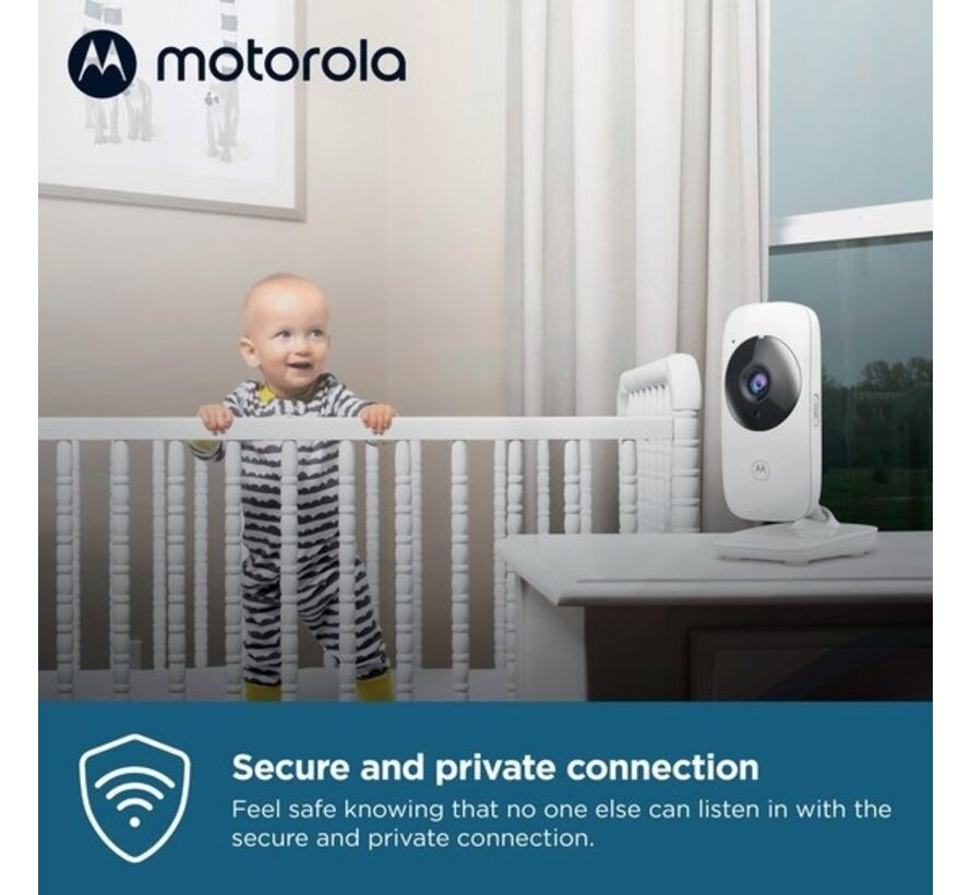 Motorola Nursery Baby Monitor - VM482 - Baby Monitor avec caméra - Vision nocturne infrarouge - Zoom numérique - Surveillance de la température - Blanc